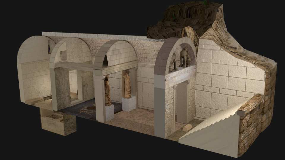 Reconstrucción virtual de la tumba de Anfípolis Reconstrucción virtual de la tumba de Anfípolis