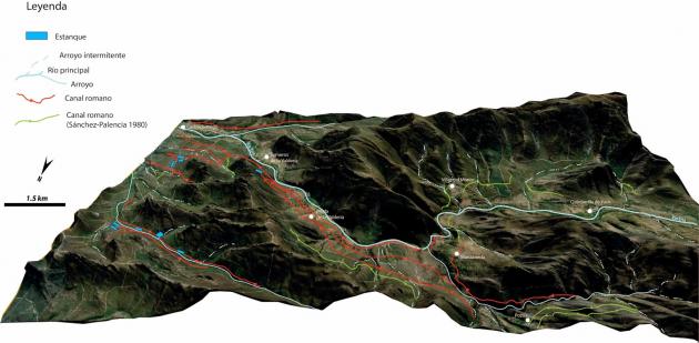 Zona explorada por el láser para detectar trabajos de minería de época romana Zona explorada por el láser para detectar trabajos de minería de época romana
