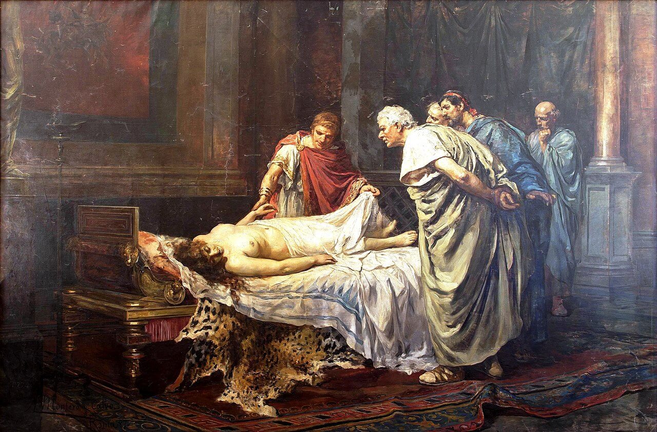 Nerón contemplando el cuerpo de su madre Agripina