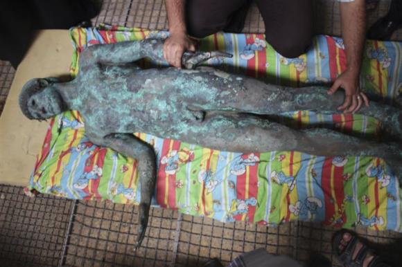 Escultura de Aplo hallada en Gaza