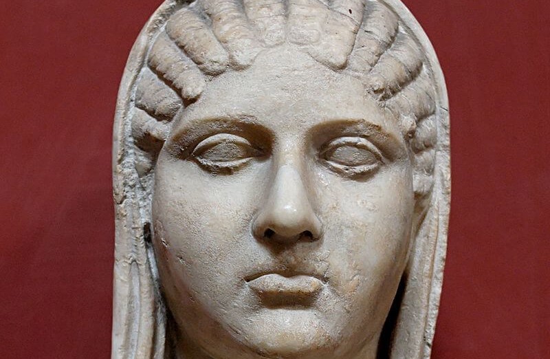 Aspasia de Mileto en un busto de época romana