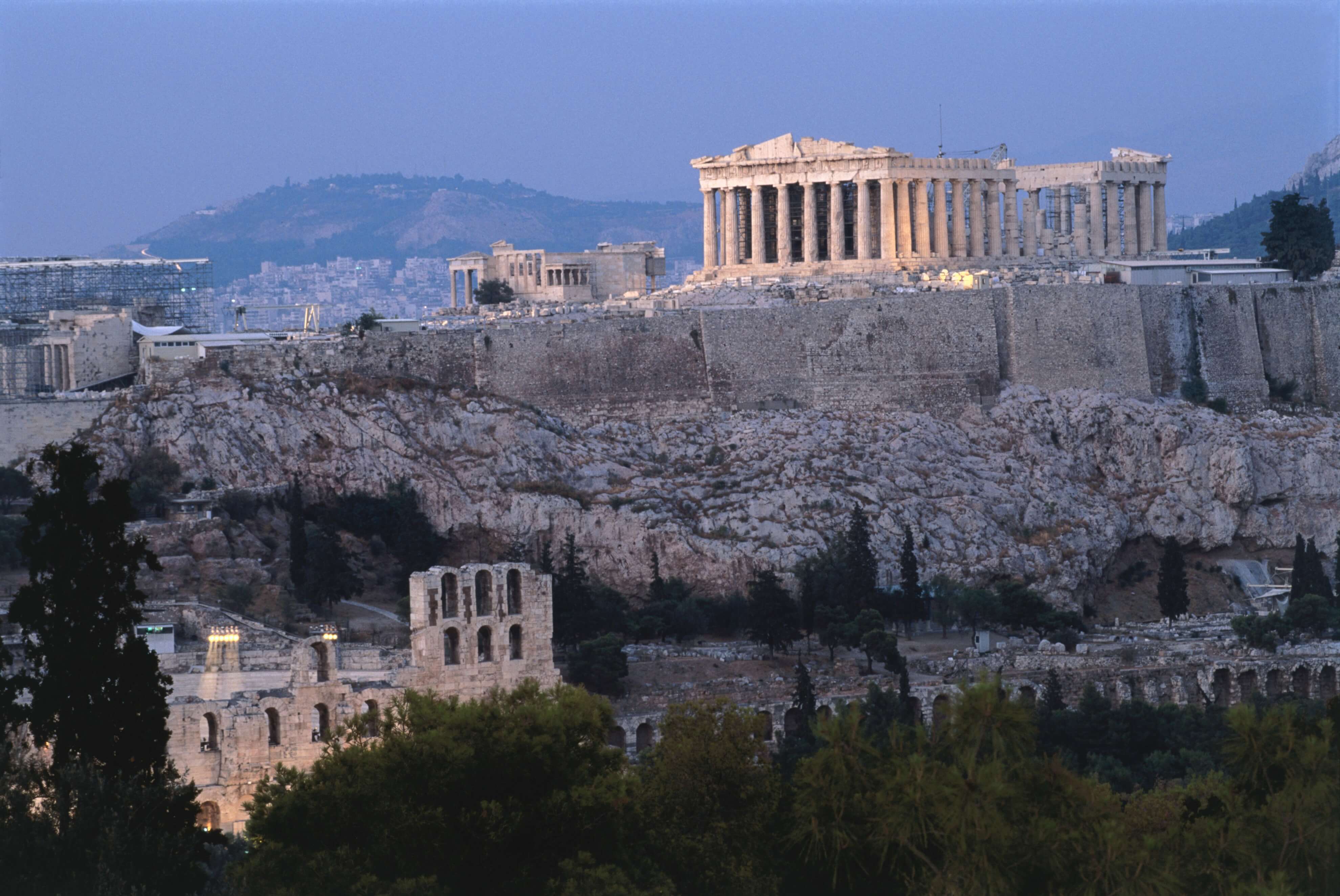 Paisaje con la Acrópolis de Atenas