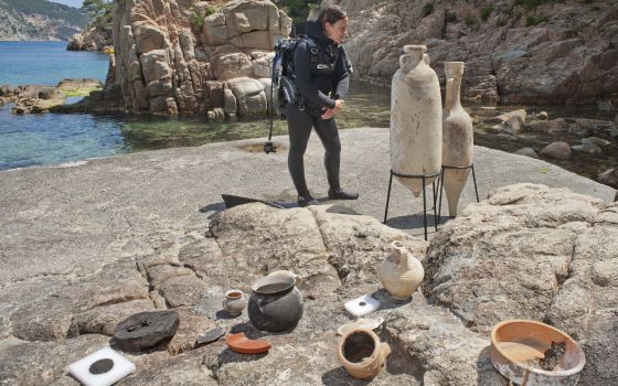 Parte de las piezas que se expondrán en Begur bajo las aguas