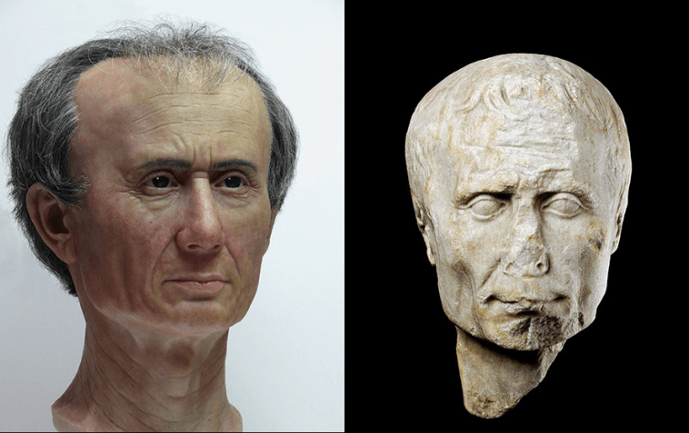 Busto de César reconstruido en Amsterdam
