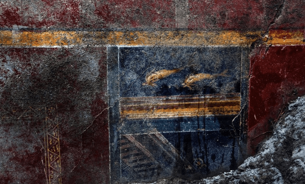 Pinturas de la casa de los delfines en Pompeya