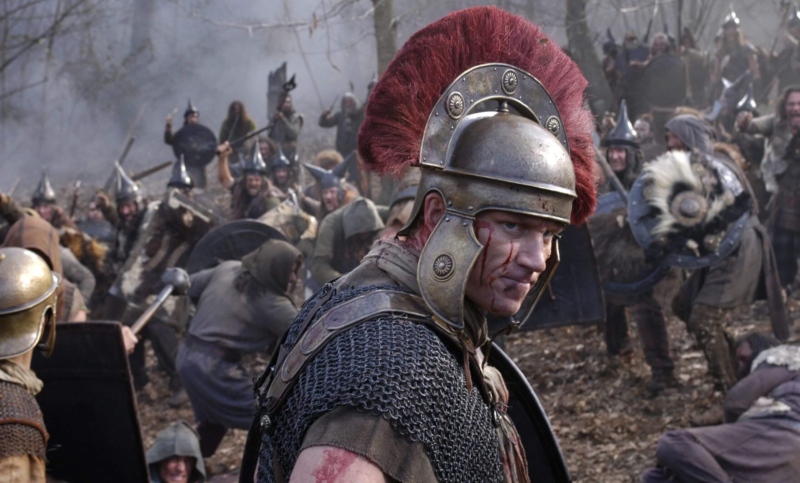 Imagen de la serie Roma que muestra cómo sería el ejército en época de César