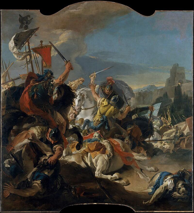 La batalla de Vercellae imaginada por Tiepolo