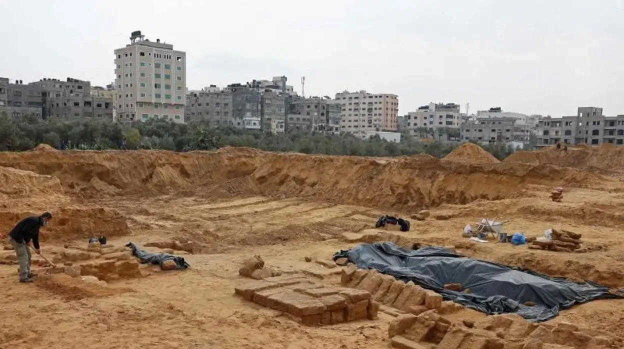El llamado cementerio romano de Gaza antes de los ataques israelíes