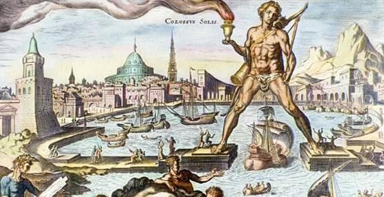El coloso de Rodas, una de las maravillas de la Antigüedad