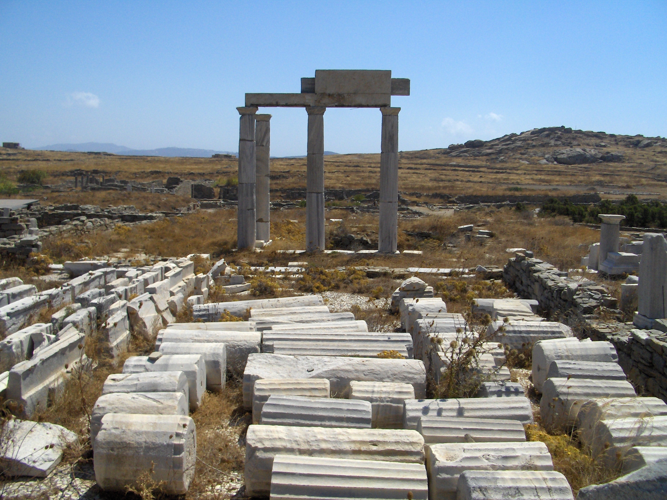 Restos arqueológicos en la isla de Delos