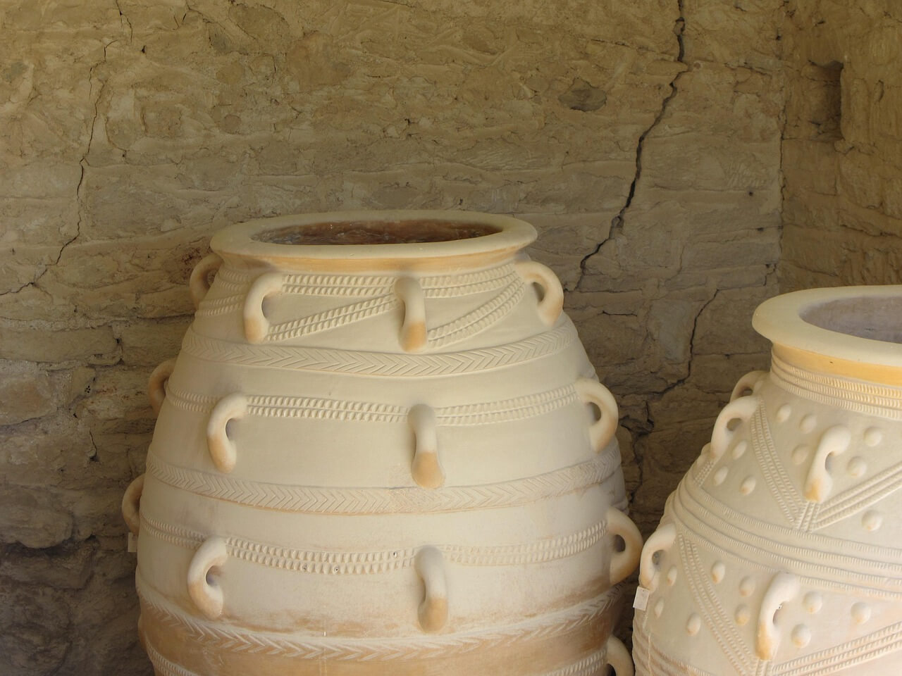 Vasijas en un palacio minoico
