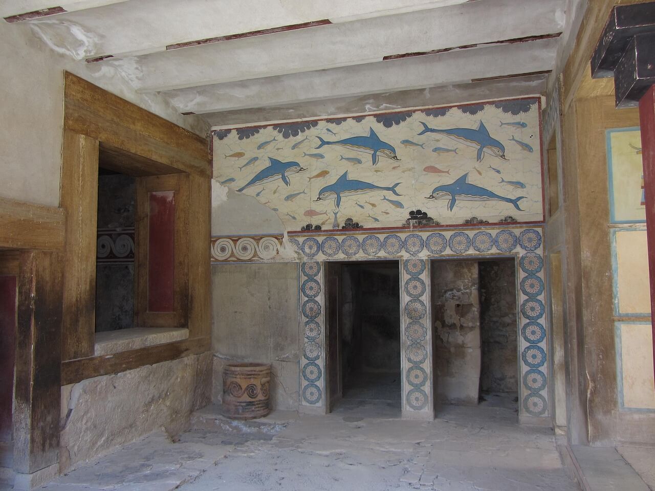 Fresco de los delfines en el palacio de Cnosos