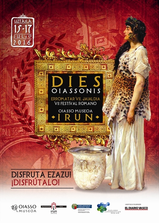 Cartel de El Sexo en Época Romana, exposición del Museo Oiasso, Cartel del VII Festival Romano de Irún: Dies Oiassonis