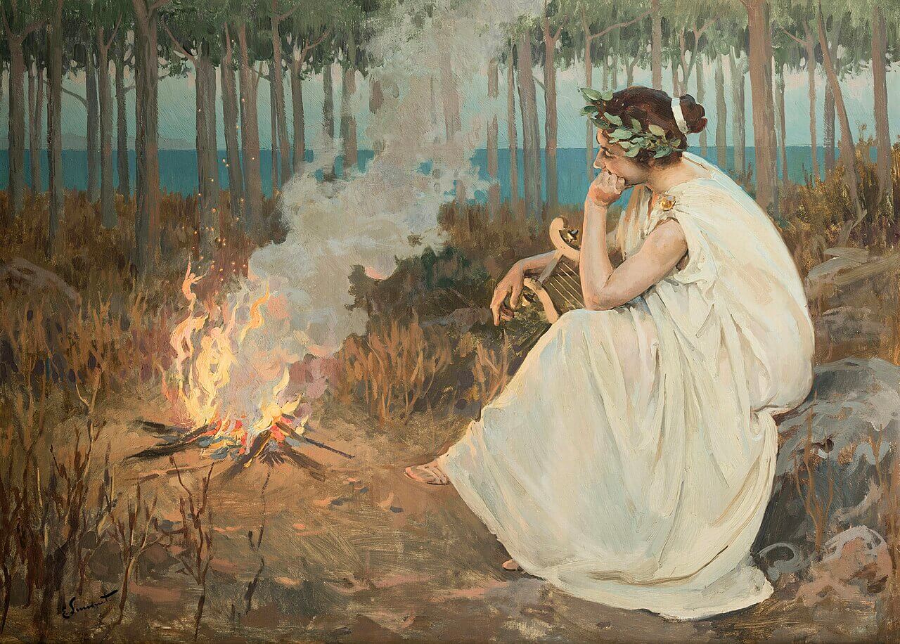 Safo de Lesbos imaginada por Simonet