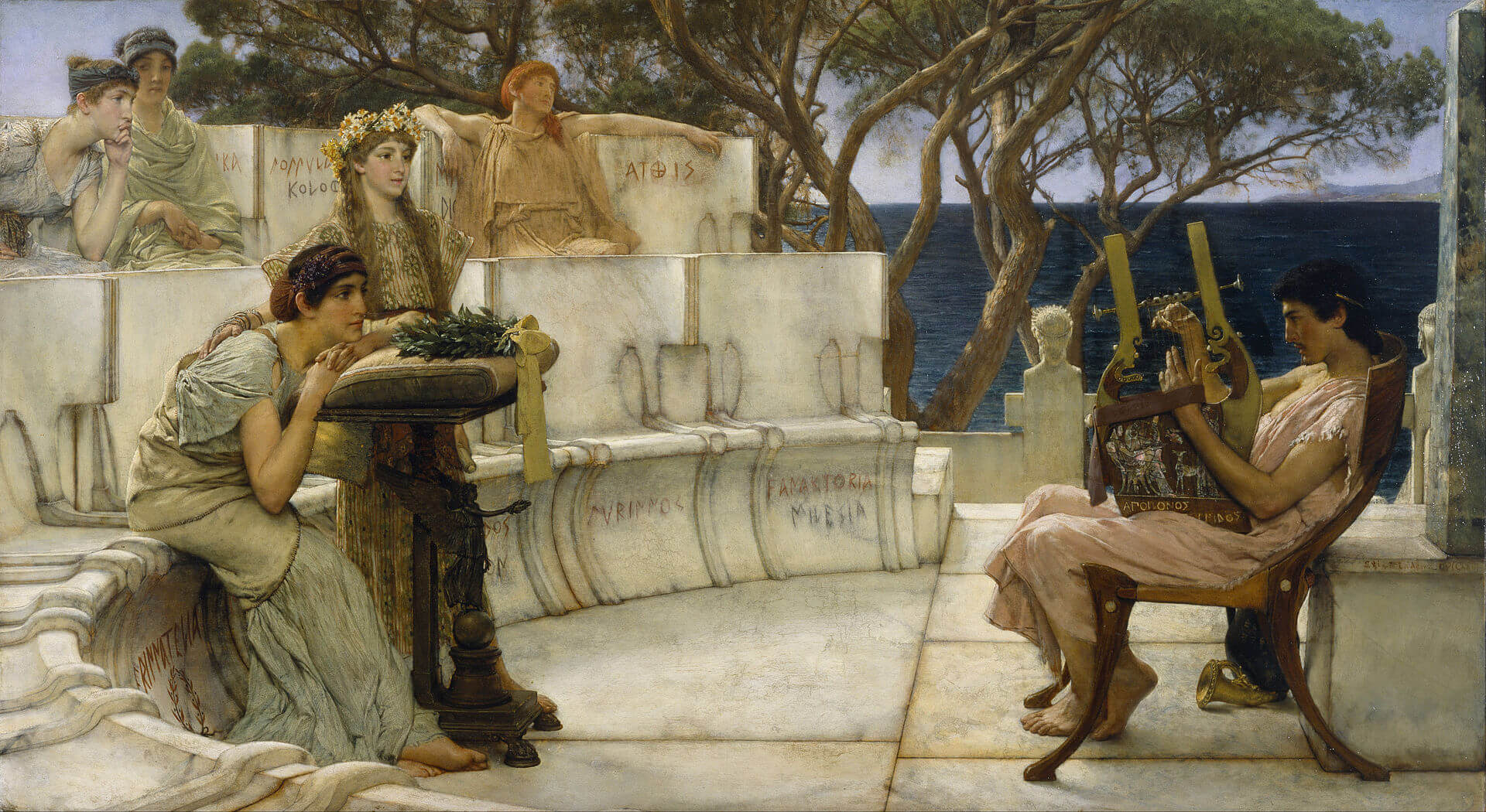 Safo y Alceo imaginados por Alma Tadema