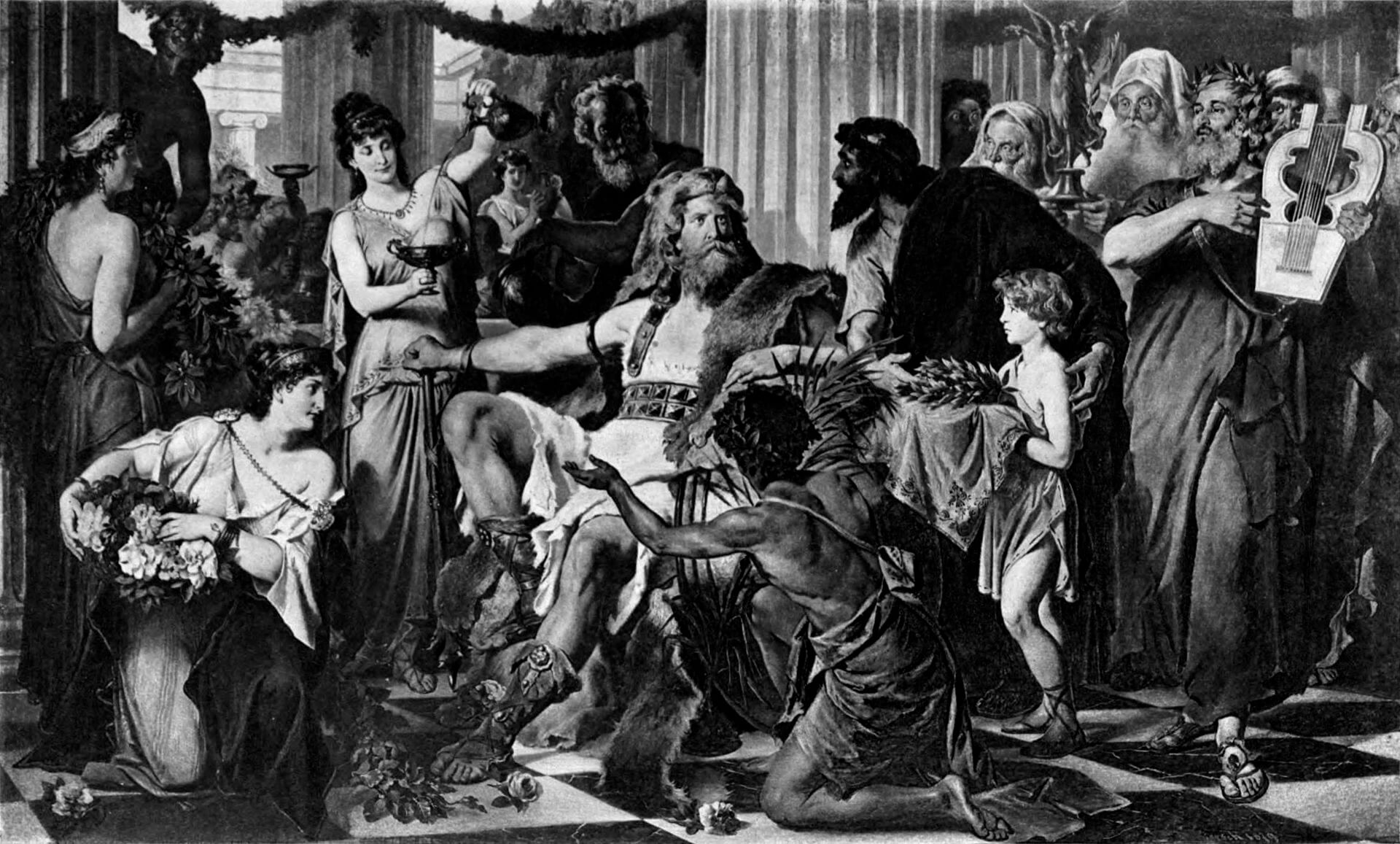 Alarico en Atenas en un grabado de Ludwig Thiersch