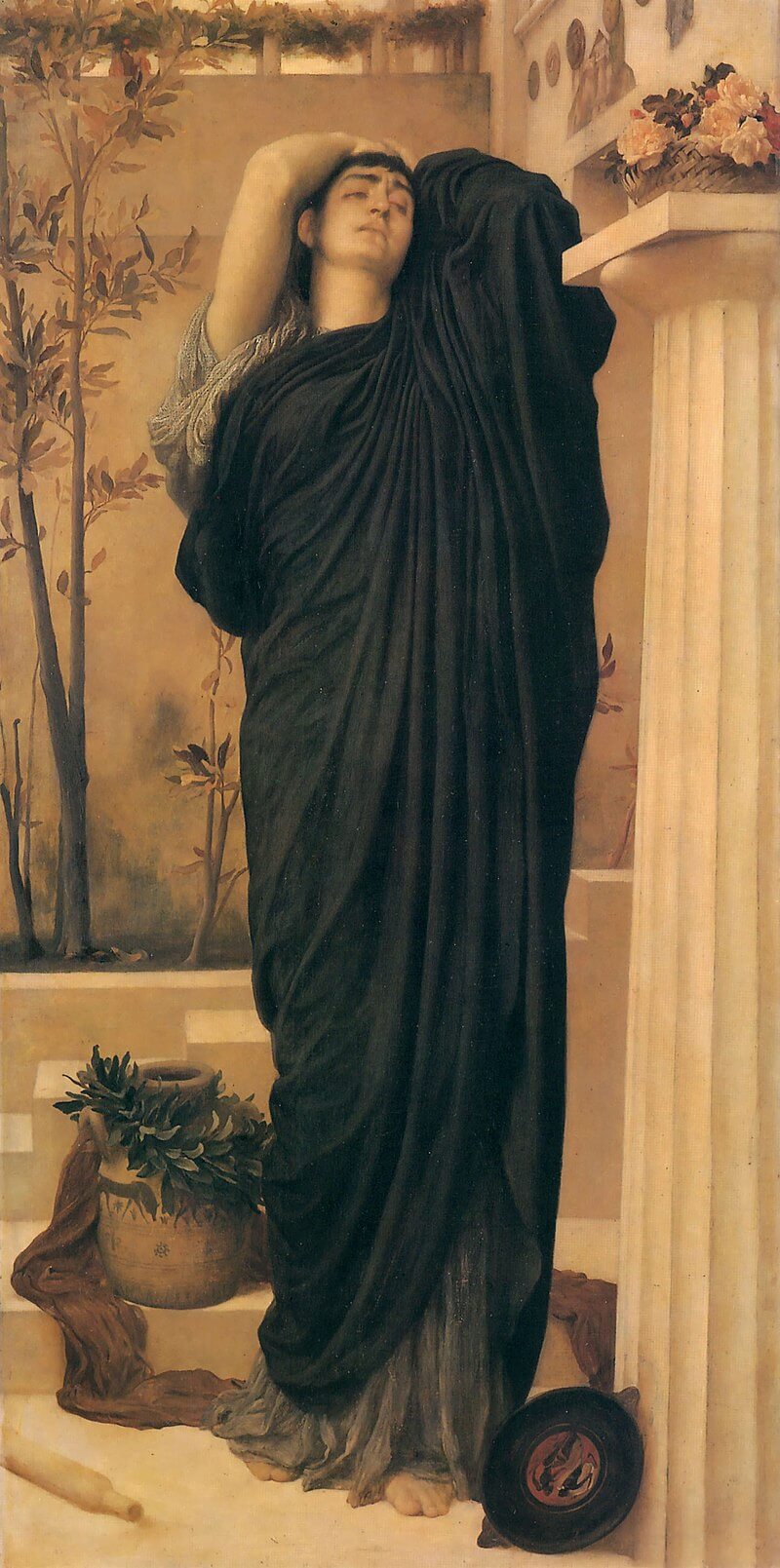 Electra imaginada por Frederic Leighton en una tragedia de Eurípides