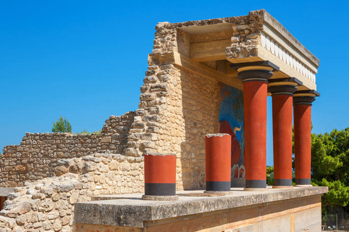 Ruinas del palacio de Cnosos en Creta