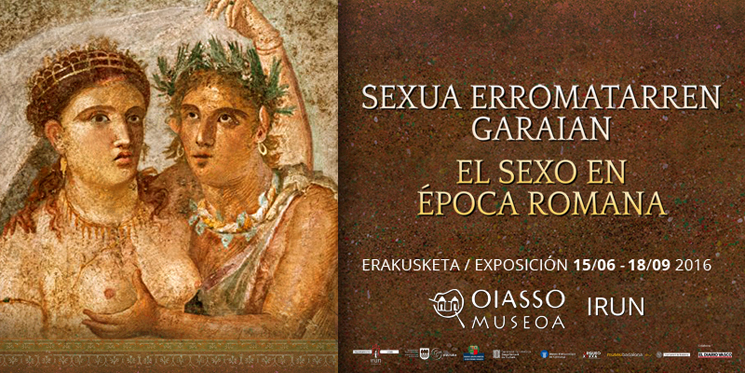 Cartel de El Sexo en Época Romana, exposición del Museo Oiasso