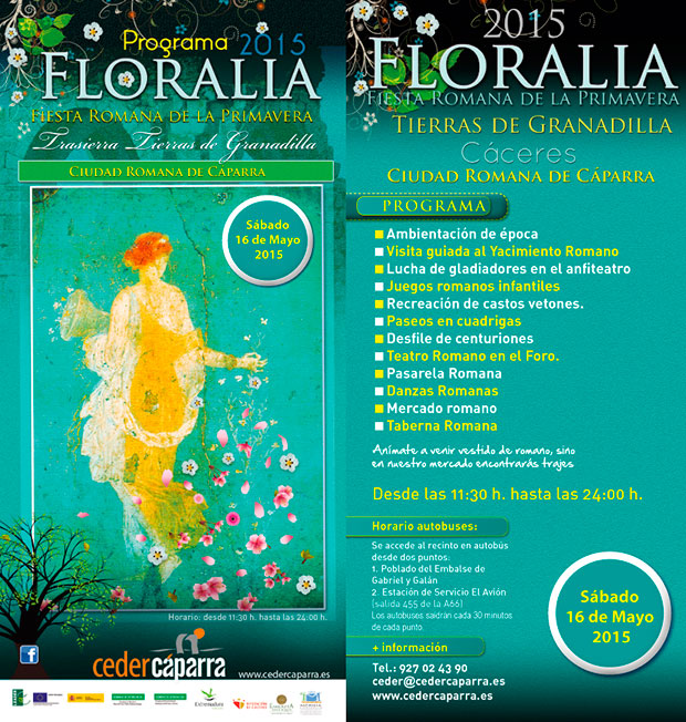 Cartel del programa de las Floralia de Cáparra 2015
