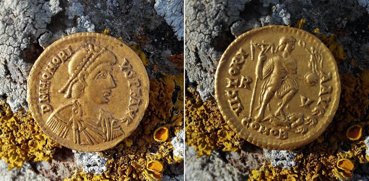 Moneda de oro romana encontrada en Murcia