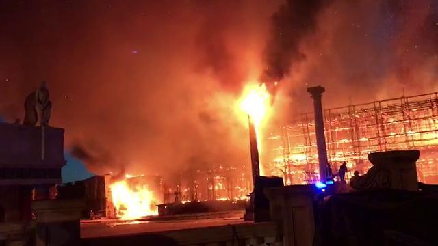 Incendio que ha acabado con parte de los estudios de Cinecittà
