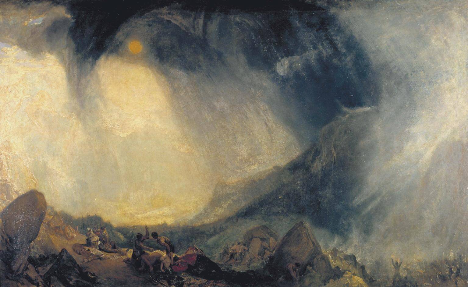 Escipión y sus hombres cruzando los Alpes en un cuadro de Turner