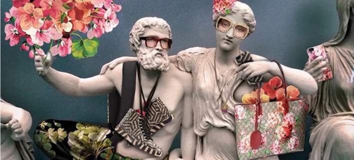 Mármoles del Partenón ataviados con prendas de Gucci