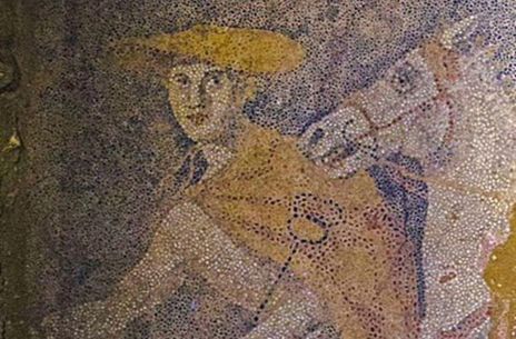 El dios Hermes en el mosaico de Anfípolis, Visión parcial del mosaico de Anfípolis