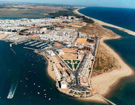 Ídolos de Huelva, Vista aérea de la ciudad de Huelva