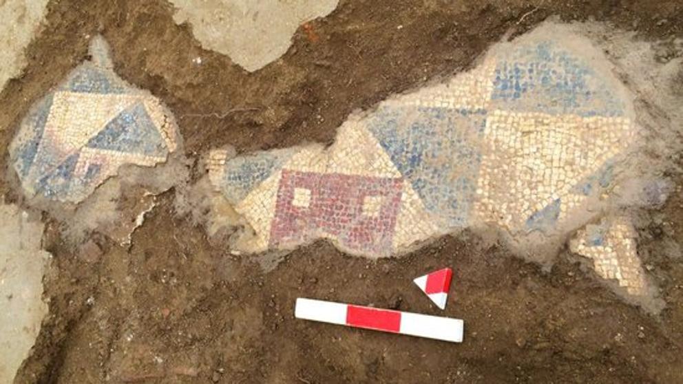 Mosaico hallado en el Collet de Sant Antoni Calonge