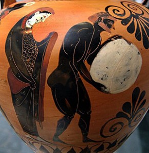 Sísifo. Vaso griego