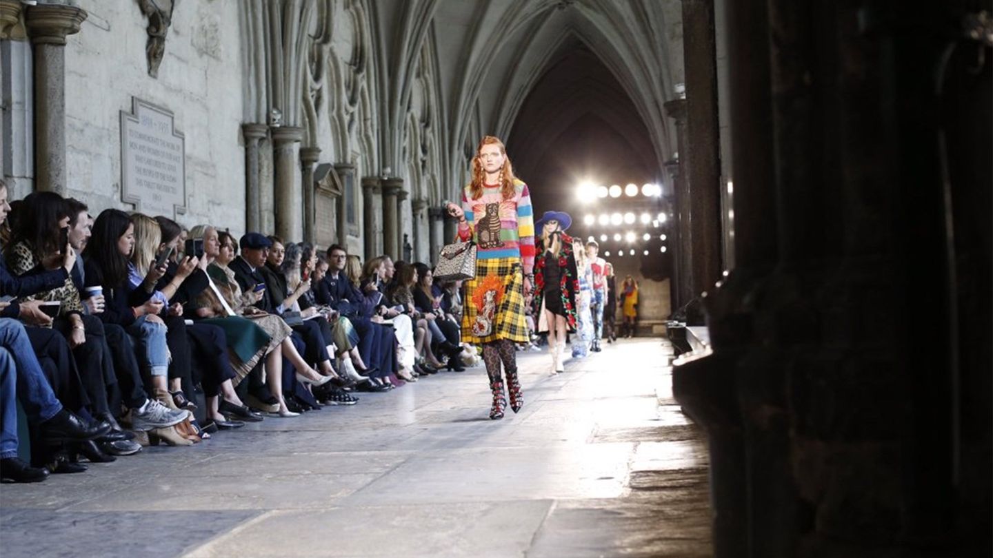 Abadía de Westminster durante la celebración de la pasarela de Gucci