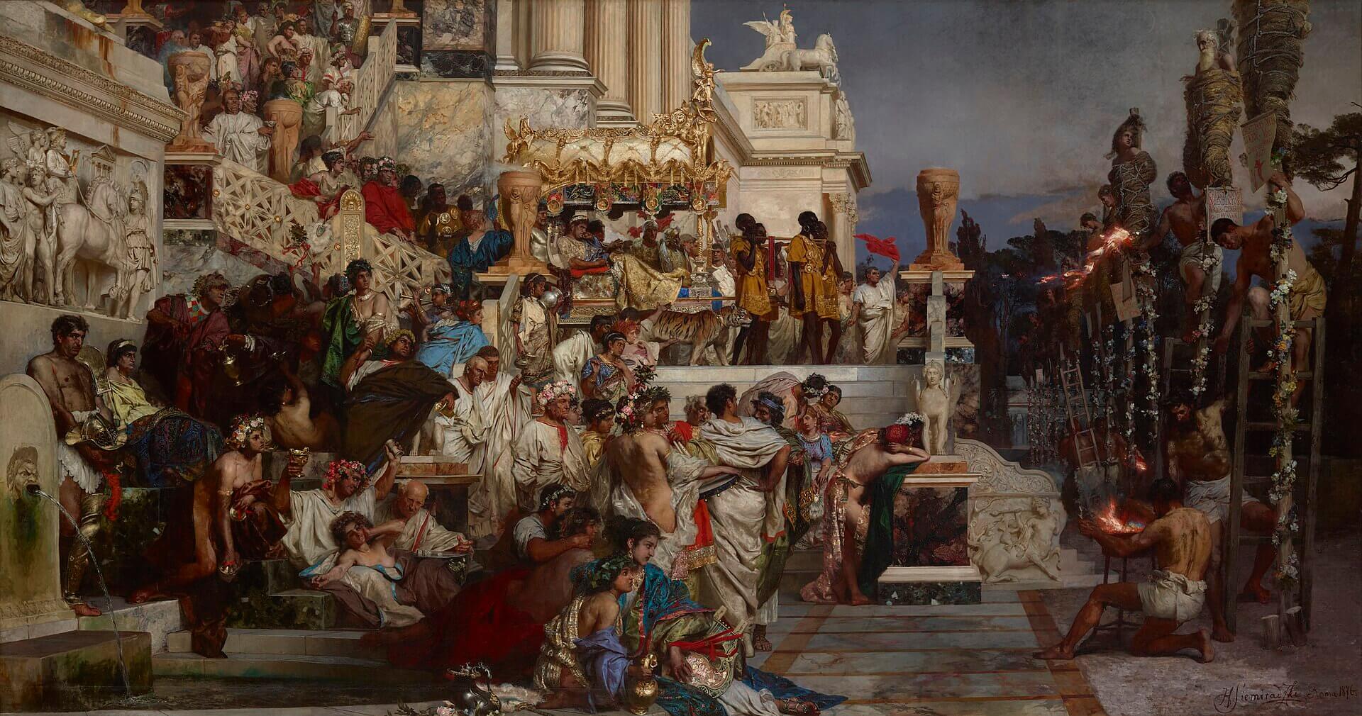 Las antorchas de Nerón pintado por Siemiradzki