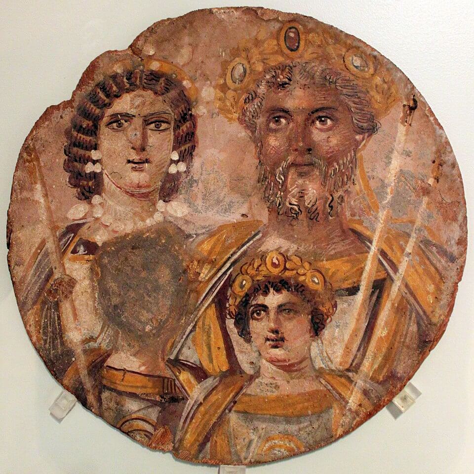 Pintura que muestra a Julia Domna con la familia imperial