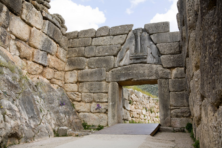 Puerta de los Loenes en la ciudad de Micenas