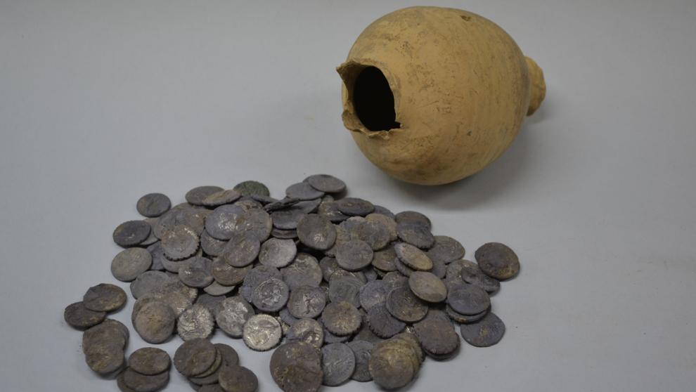 Tesoro de monedas de época romana hallado en Ampurias