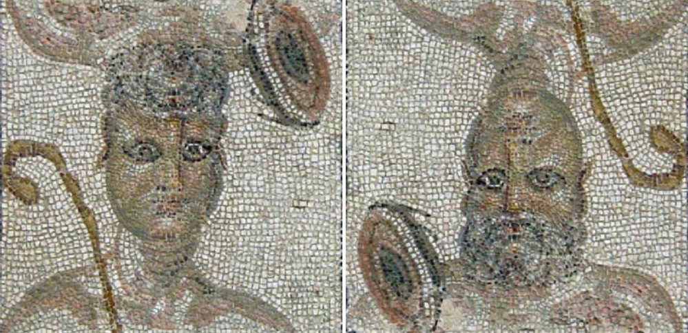Aspecto original del mosaico dañado por los criminales Aspecto original del mosaico dañado por los criminales