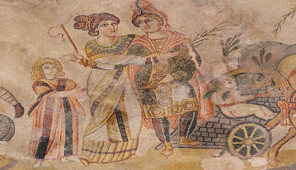 Detalle del mosaico romano de Noheda