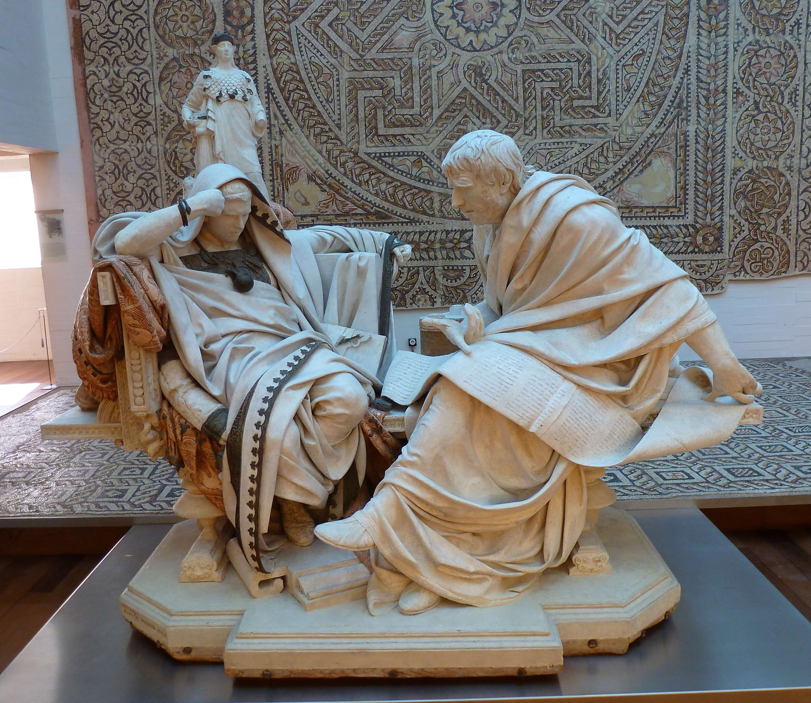 Nerón y Séneca en una escultura de Eduardo Barrón