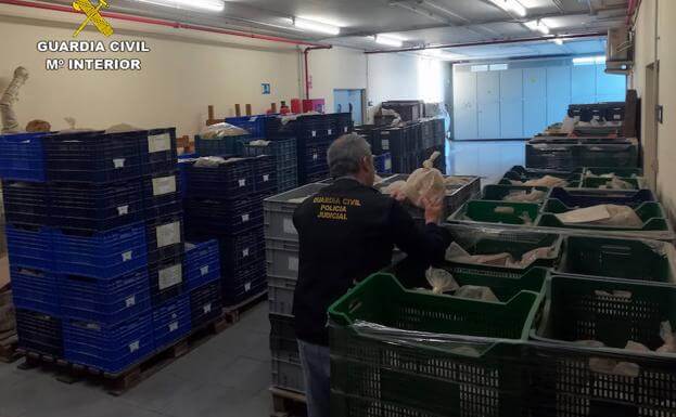 El interior del almacen de Lorca donde se han encontrado las miles de piezas arqueológicas