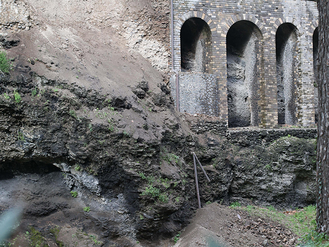 Zona de la Casa de Severus afectada por el derrumbe
