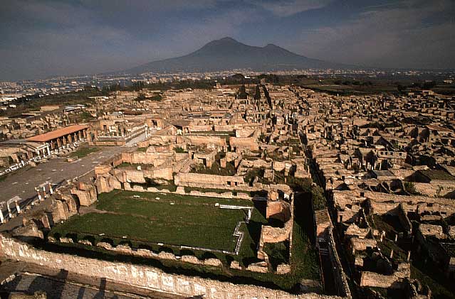 Vista general del panorama de Pompeya