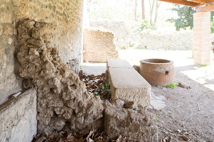 Restos de la factoría de cuero en Pompeya