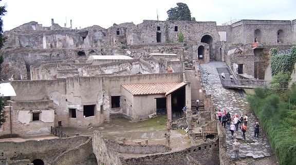 Vista de las ruinas de Pompeya