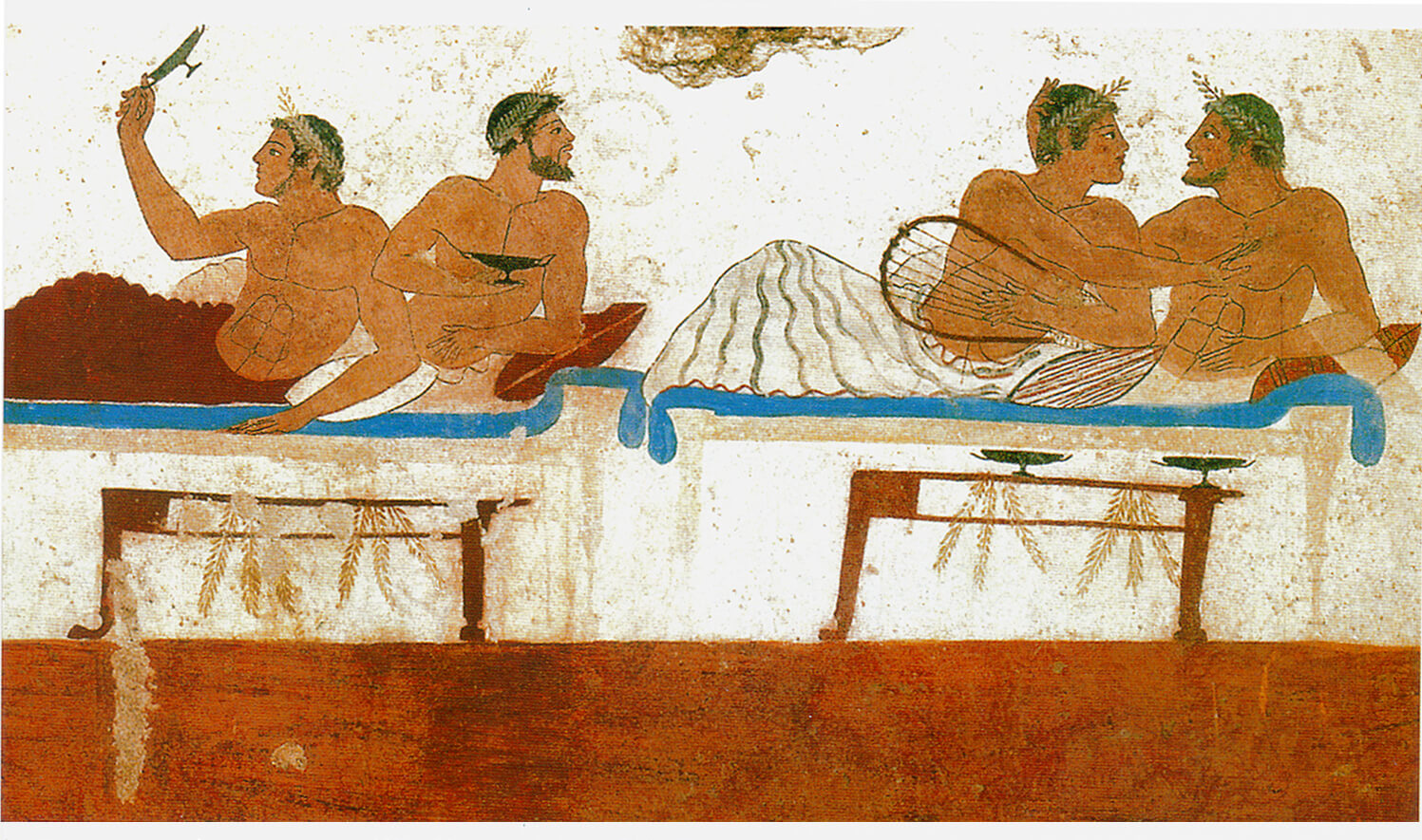 Amantes en un banquete, en una pintura etrusca de Preneste