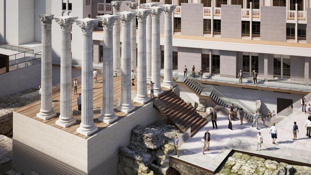 Visión digital de cómo quedará el Templo Romano de Córdoba tras las obras
