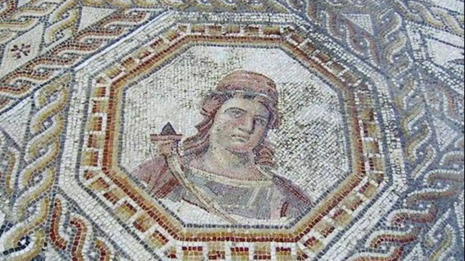 Mosaico romano en la villa de Bruñel