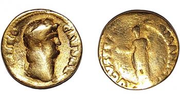 Moneda de oro hallada en Vindolanda